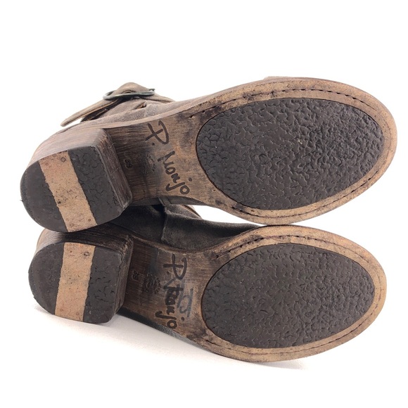 P. Monjo Lexi Gray Leather Ankle Boots EUR 39 - Picture 7 of 13